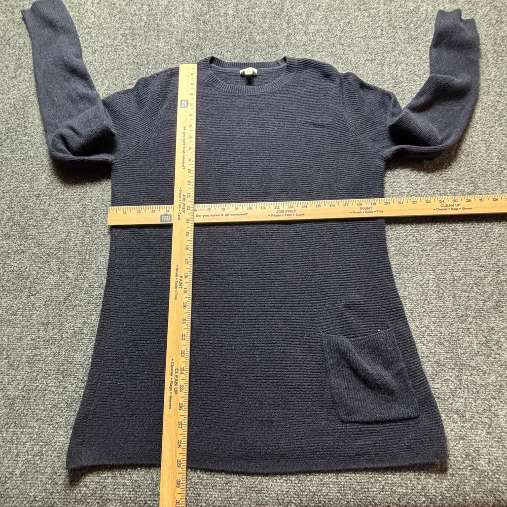 J. Jill Pure Jill Ribbed One-Pocket Sweater Womens Medium Tall Navy Blue Knit - Picture 2 of 8